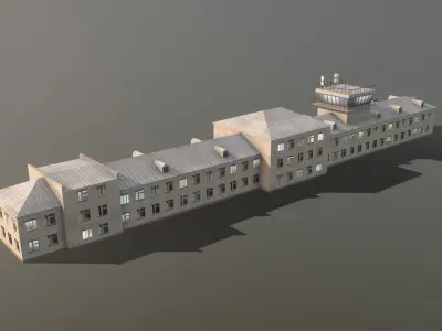 Airport Control Tower USNN-KDP Low-poly 3D model