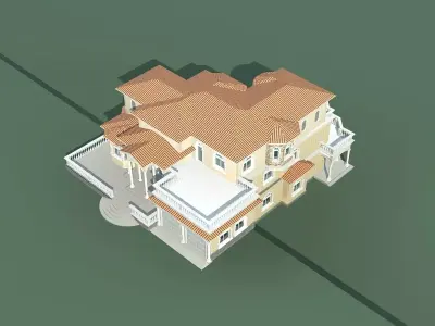 Villa house 3D model 23