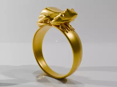 Frog Ring   Stylized 3D Printable Jewelry Design Low-poly 3D model