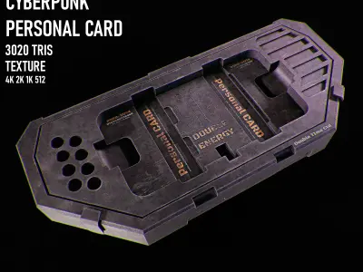 CYBERPUNK personal card game ready  Low-poly 3D model