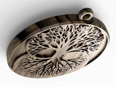 HM Life Tree Keychain 010 3D Printing Model  3D print model