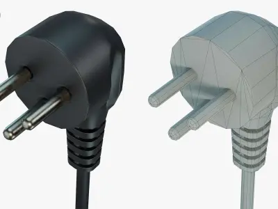 Power plug Type H Low-poly 3D model