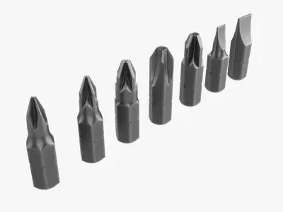 Bit set for screwdriver 3D model