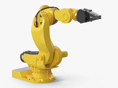 Industrial Robot with Gripper Rigged for Maya 3D model