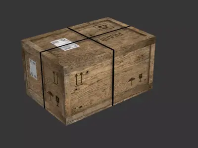 wooden crate PBR 4K Low-poly 3D model get