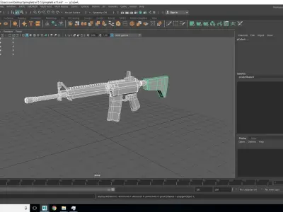 Low poly Springfield Ar15 Free low-poly 3D model