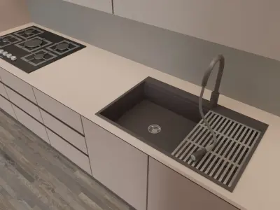 Kitchen in the interior Free 3D model
