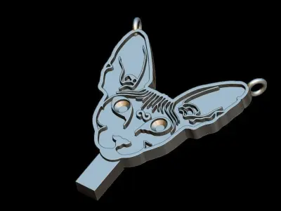 Sphynx Cat pendant 3D print model