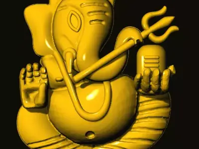 ganesh gold statue 3D print model
