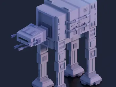 ATAT Walker Low Poly  Low-poly 3D model