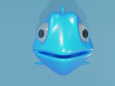 Cartoon Fish Blue And orange 3D model