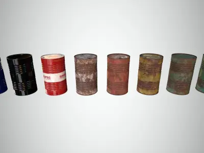 Oil Barrel 3 Low-poly 3D model