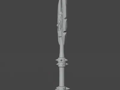 sword axe Low-poly 3D model