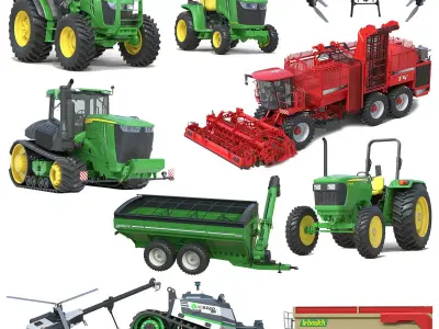 Farm Vehicles 3D Model Collection v2 3D Model Pack