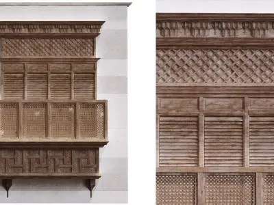 5 islamic arabic facade element pack vol 01 3D model