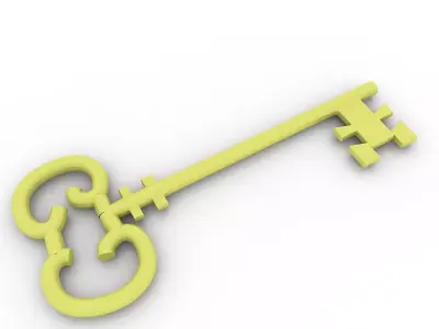 Golden Key 3D model buy