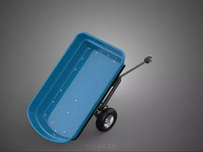 TILTED BED POLY DECK TRAILER CARGO MATERIAL HANDLING TRANSPORT 2 3D model