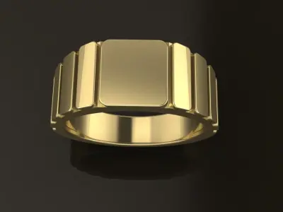 Signet Ring Band Tappered Box Step Mix Size 3D print model