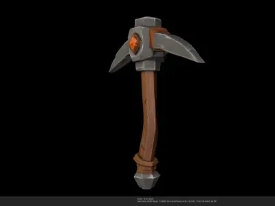 Stylized Miners Pickaxe 3D Model - AI Low-poly 3D model