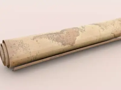 Rolled Old - Antique Map Low-poly 3D model