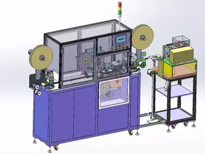 Automatic Box Double Side Tape Pasting Machine 3D CAD Model  3D model
