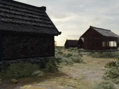 Mountain Village Path 3D model