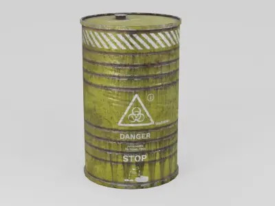 BARREL GAME READY hazard Low-poly 3D model