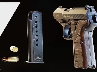 Walther P5 Compact Low-poly 3D model