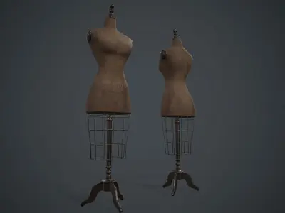 Retro Mannequin PBR Game Ready Low-poly 3D model