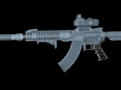 Pistol grip AR 15 Naroh Arms GRAL-S  Low-poly 3D model