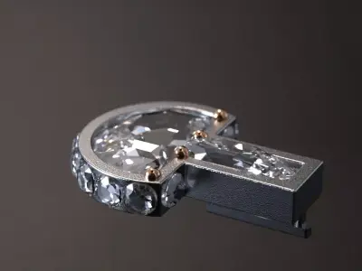 Rings earring modern 3D model