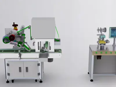 Assembly of laminating machines 3D model