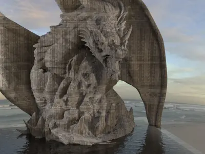 Dragon Monolith statue 3D model