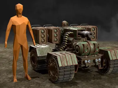 UGV Concept-3-Rusty 3D Model Pack