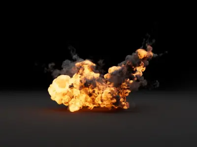 High and Low Resolution Medium Explosion - vdb animated 3D model