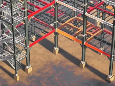 Steel Structural Building 3D model