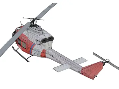 Bell UH-1N Twin Huey Low-poly 3D model