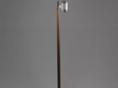 spear wooden floor lamp with glass shade Free 3D model