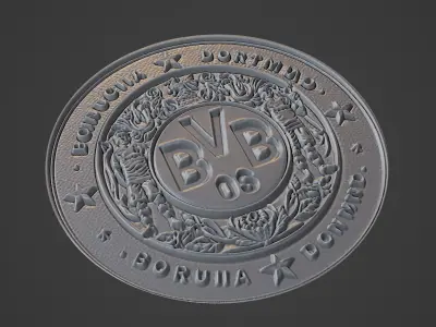 Borussia dortmund Football Medallion 3D print model