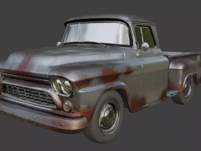 Vintage Rusty Pickup Truck 3D Model 3D model 22