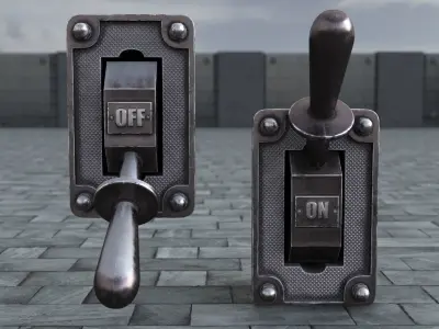 Industrial Power Switch Low-poly 3D model get
