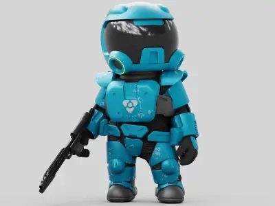 TOON TROOPER RIGGED Free 3D model
