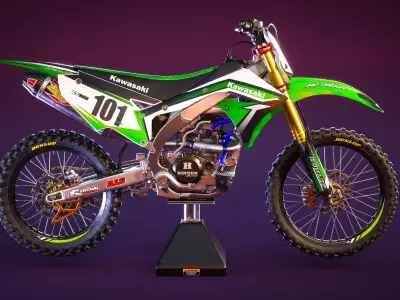 Motorcycle Dirt Bike Low-poly 3D model
