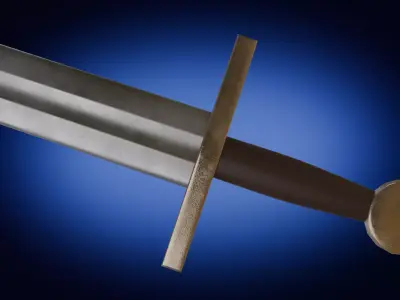 Medieval Arming Sword with Scabbard 3D Model Low-poly 3D model