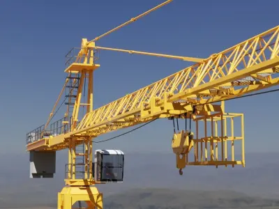 Tower Crane - Hammerhead Construction Crane 3D model
