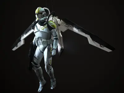 Clone trooper Phase 2 sky trooper Low-poly 3D model