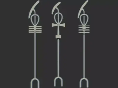 Egyptian Pharaoh Scepter of the god Ptah 3d printable model cnc 3D print model