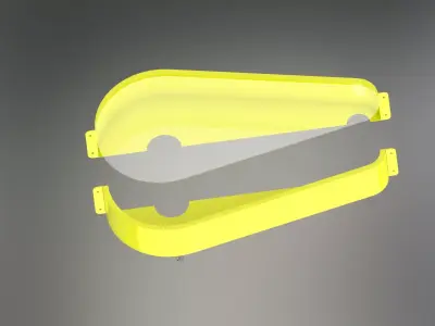BELT DRIVE GAURD WITH PLOYCARBONATE SHEET 3D model