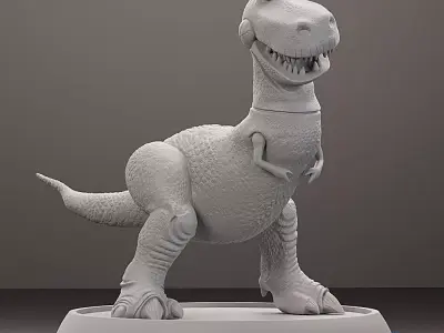 Rex Toy Story -  3D Statue Model - Multi-Part - Pre-supported 3D print model