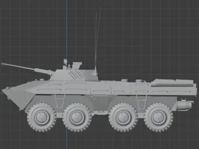 HighPoly BTR-90 russian armoured vehicle 3D model